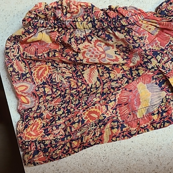 FREE PEOPLE GATEWAY FLORAL PRINT PLEATED MAXI DRESS SIZE L - Picture 11 of 11